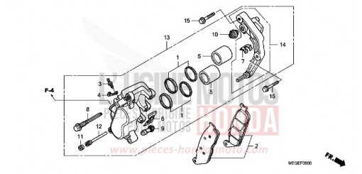 FRONT BRAKE CALIPER VT750CA8 de 2008